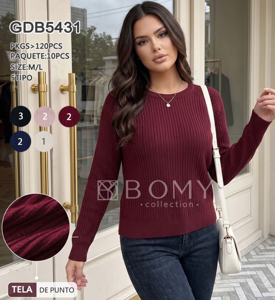 SUETER TEJIDO VINO GDB5431