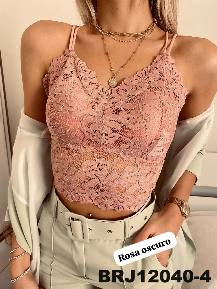 Blusa TOP BRJ12040 Espalda Descubierta Flores