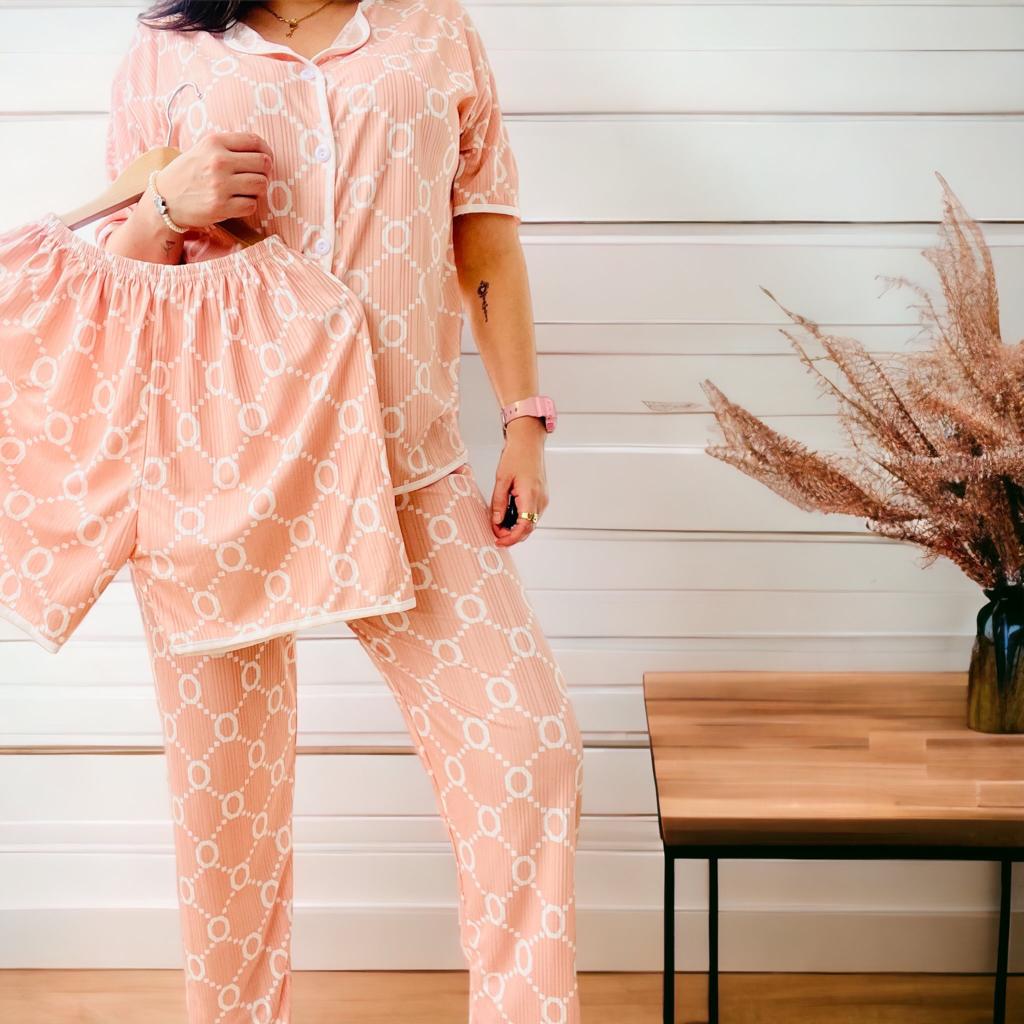 pijamas 3 pzas con botones