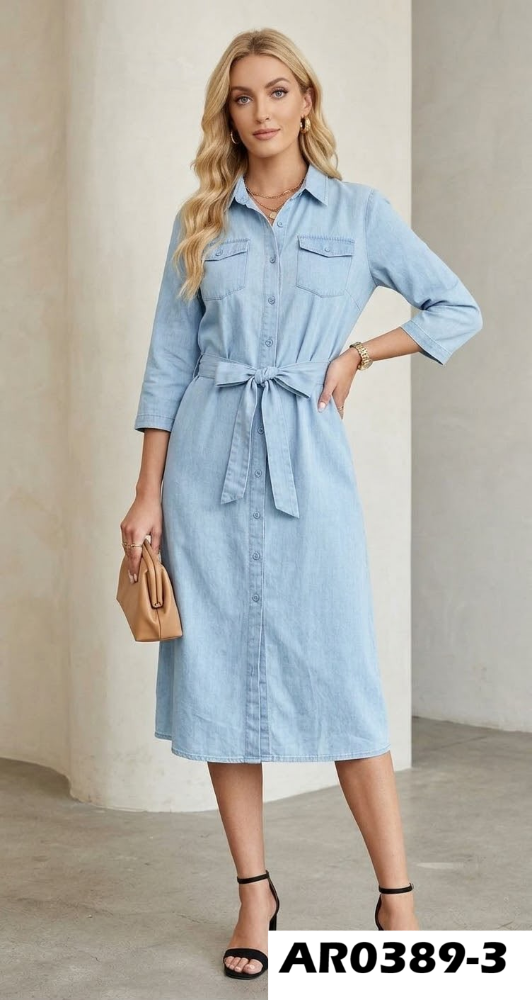 VESTIDO MEZCLILLA CAMISERO AR0389