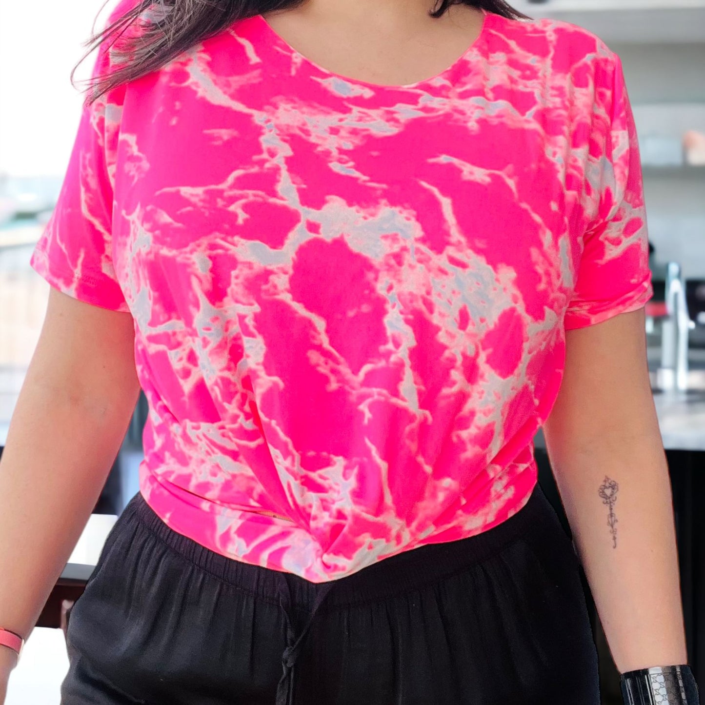 blusa dye rosa