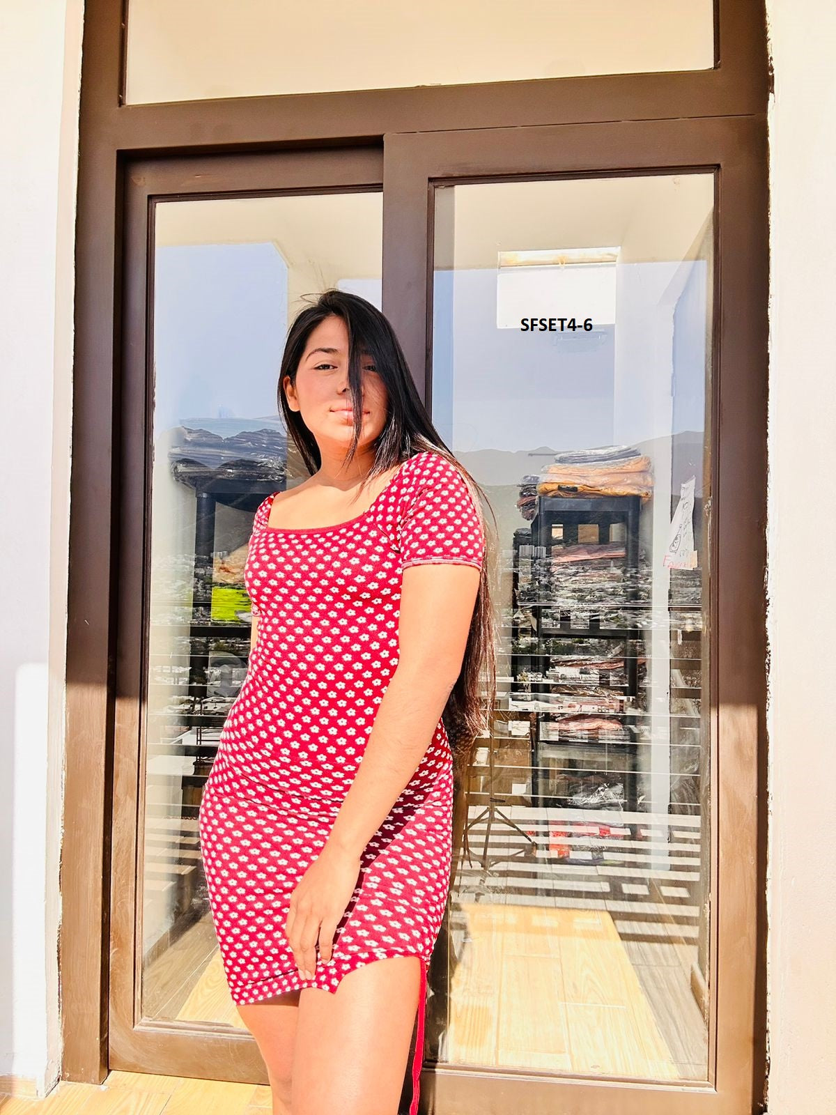conjunto falda y blusa roja