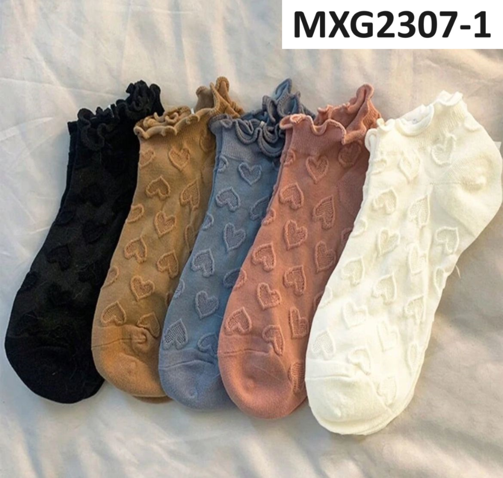 SET 12 PARES DE CALCETAS CORTAS CORAZONES