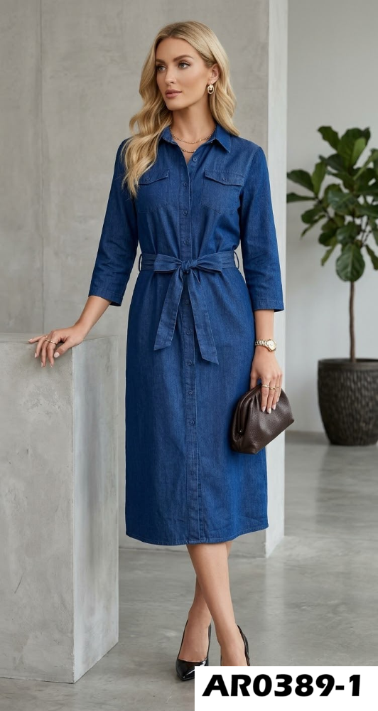 VESTIDO MEZCLILLA CAMISERO AR0389