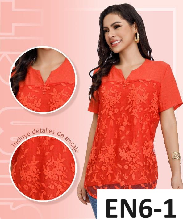 Blusa Temporada transparante Flores EN6