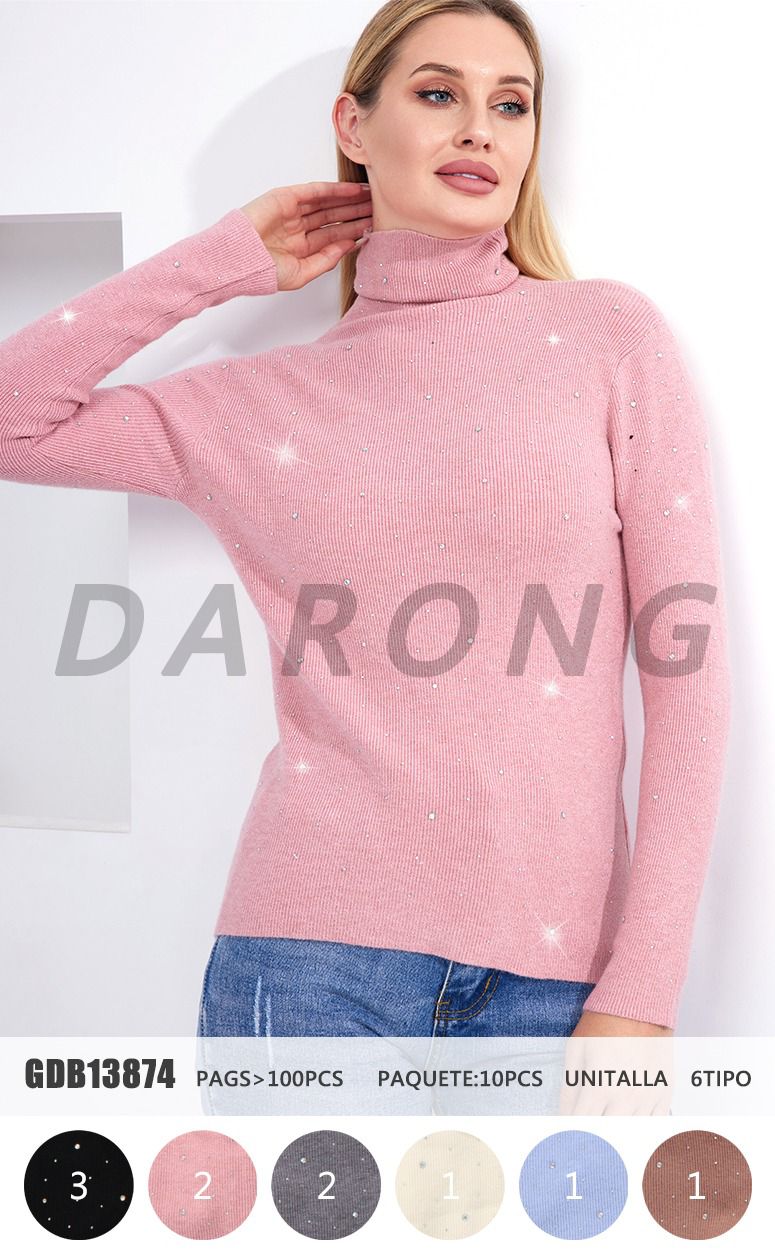 BLUSA CUELLO ALTO BRILLOS GDB13874