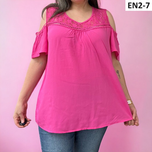 Blusa Temporada Encaje Hombros Abiertos EN2