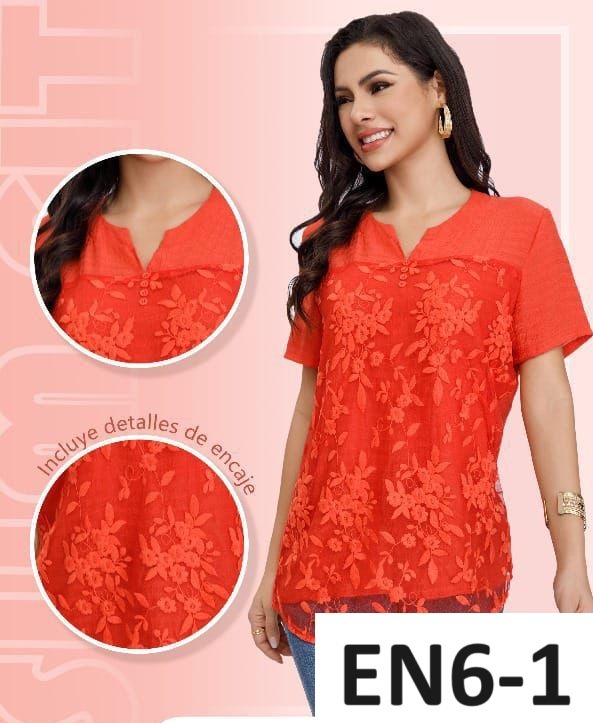 Blusa Temporada transparante Flores EN6