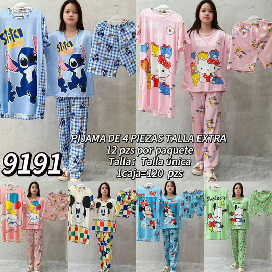 PIJAMA VIRAL 4 PIEZAS 9191