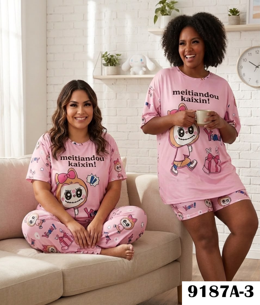 PIJAMA CURVE 4 PIEZAS 9187A