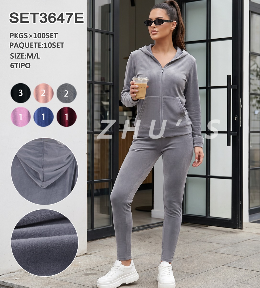 CONJUNTO VELVET ZIPPER SET3647E