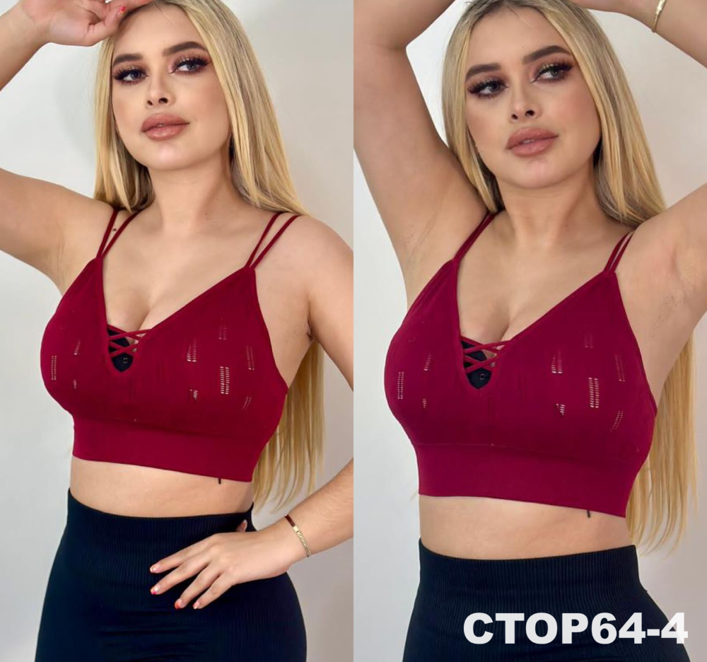 Blusa 2x99 Escote Gruzado Rayitas Transparente CTOP64