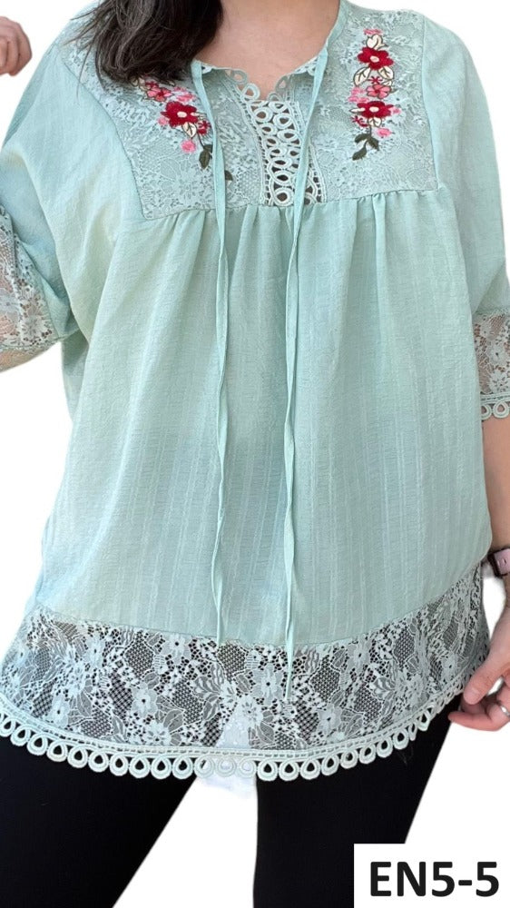 Blusa Temporada Hombros Flores EN5