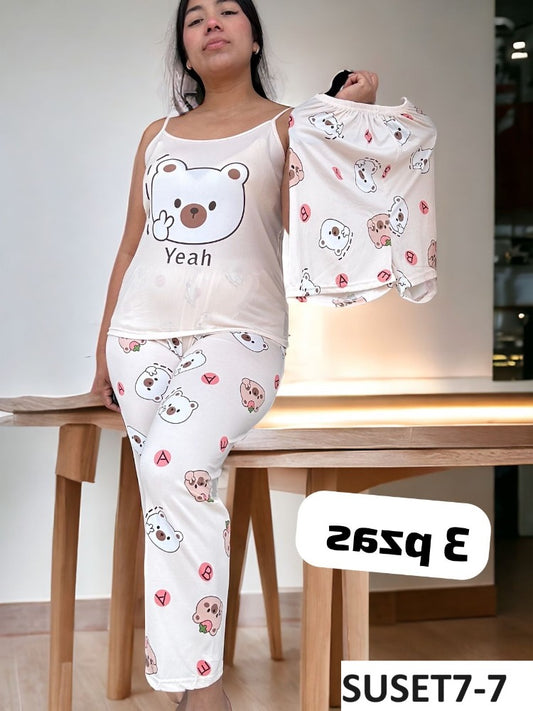 Pijama 3 Piezas Tirantes Delgados SUSET7