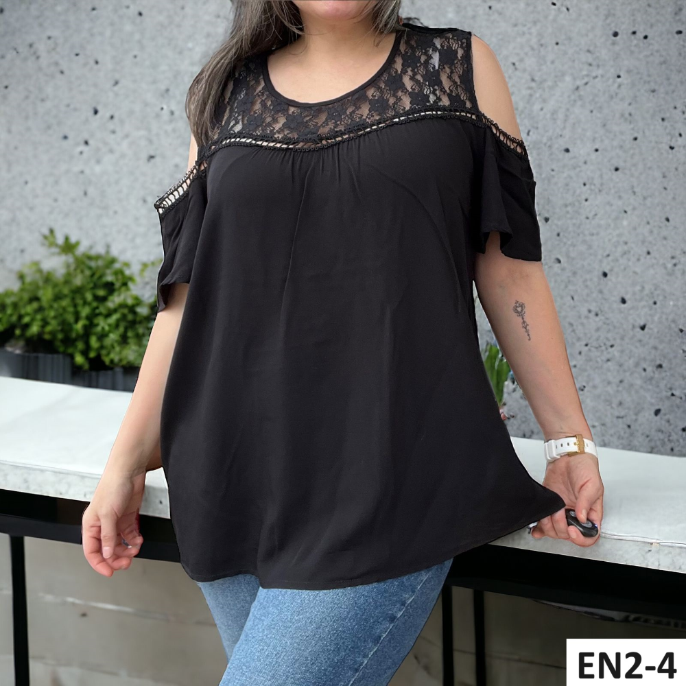 Blusa Temporada Encaje Hombros Abiertos EN2