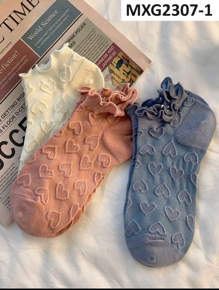 SET 12 PARES DE CALCETAS CORTAS CORAZONES