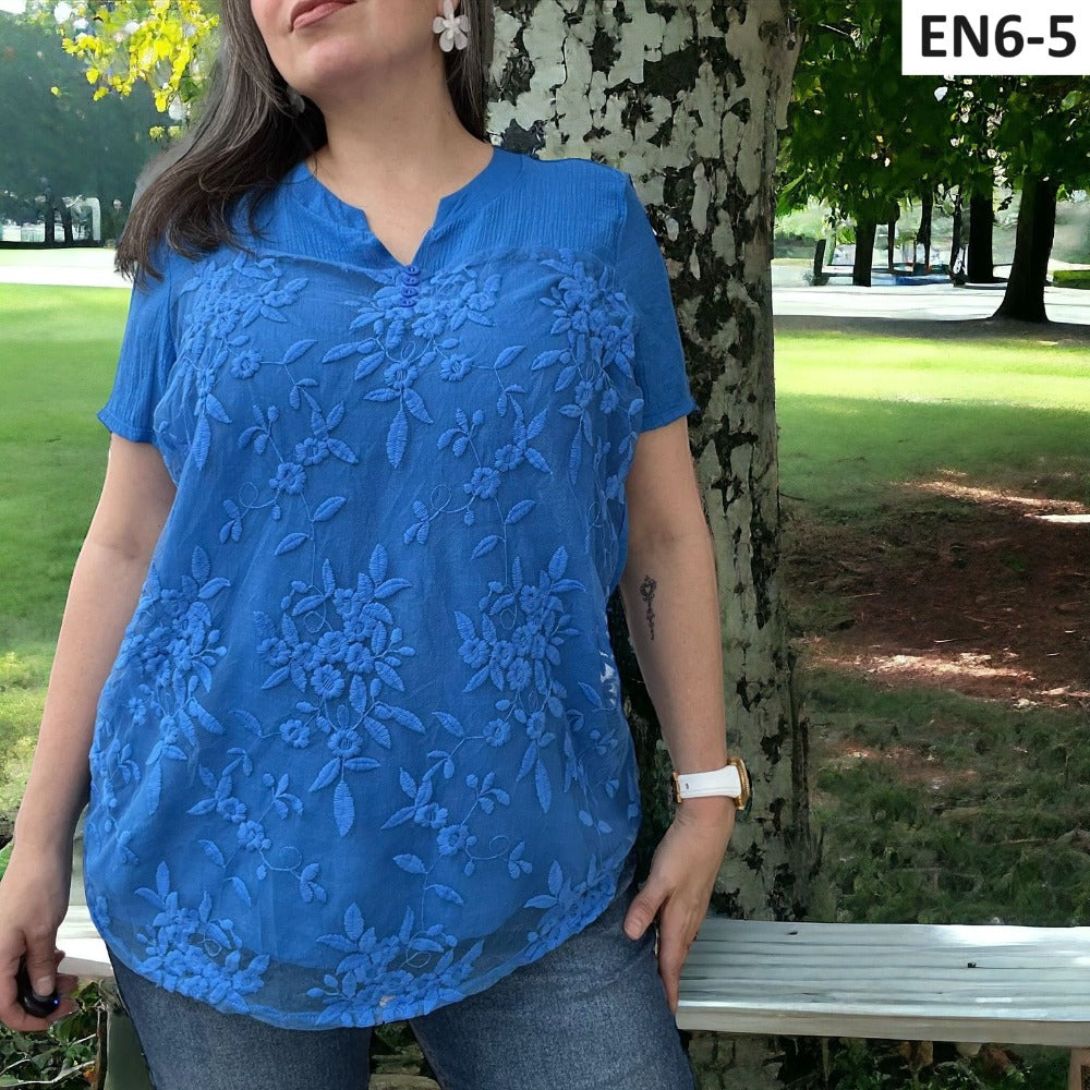 Blusa Temporada transparante Flores EN6