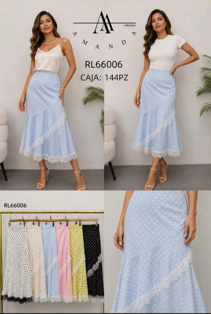 FALDA POLLA ENCAJE RL66006