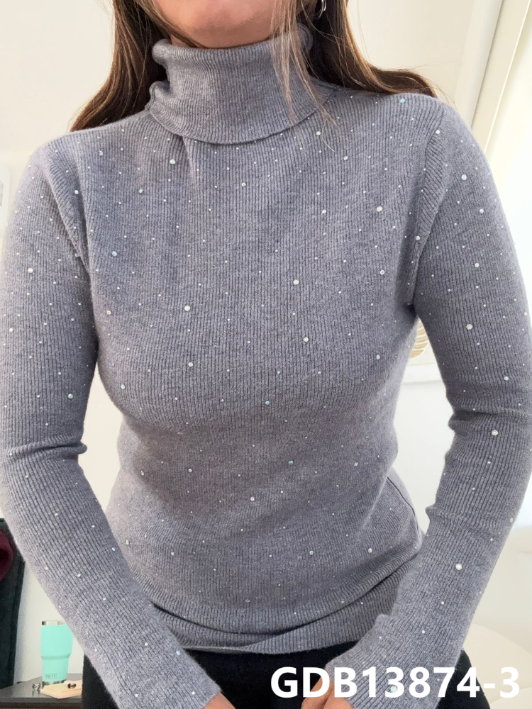 BLUSA CUELLO ALTO BRILLOS GDB13874