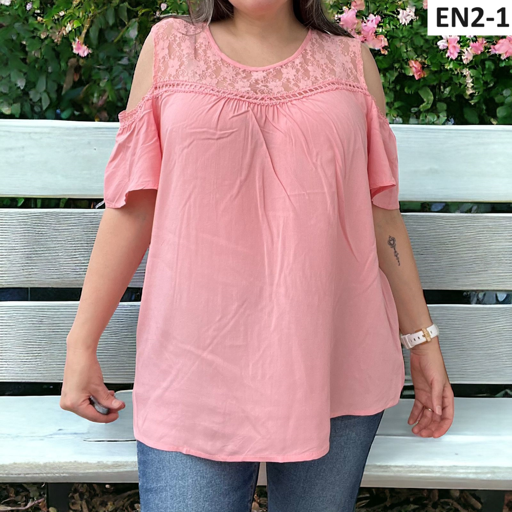 Blusa Temporada Encaje Hombros Abiertos EN2