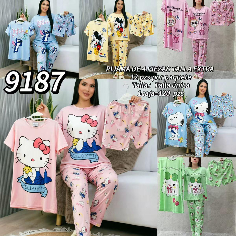 PIJAMA VIRAL 4 PIEZAS 9187