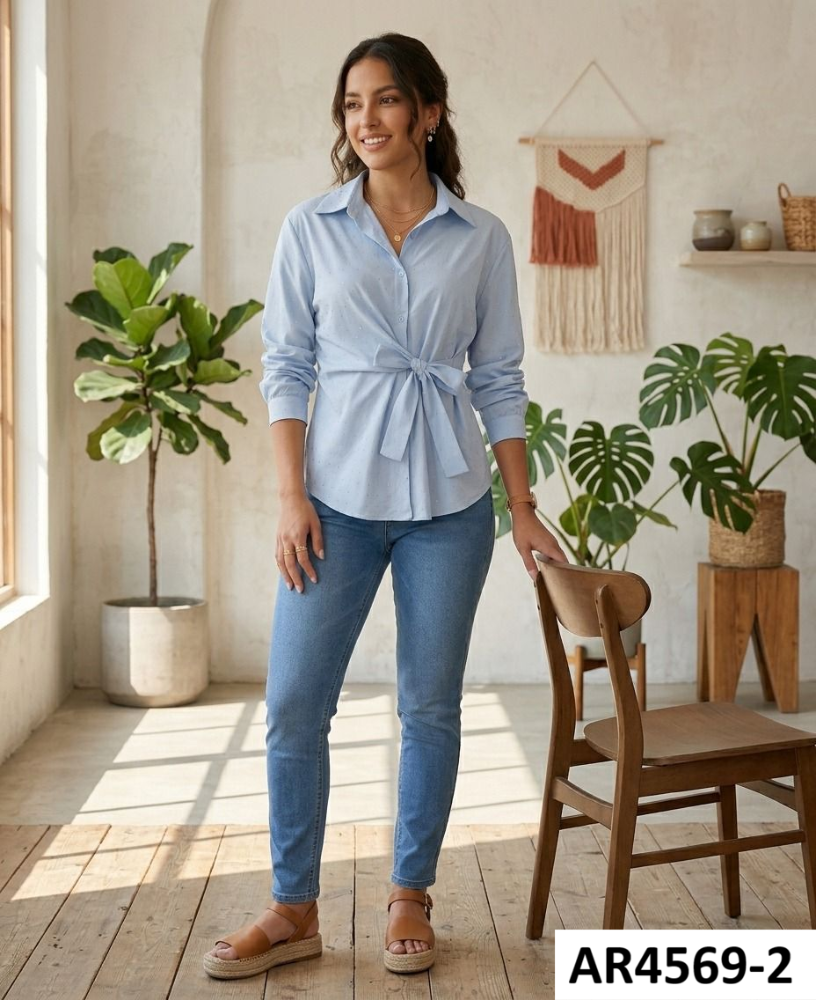 BLUSA UNICOLOR CON BRILLO AR4569
