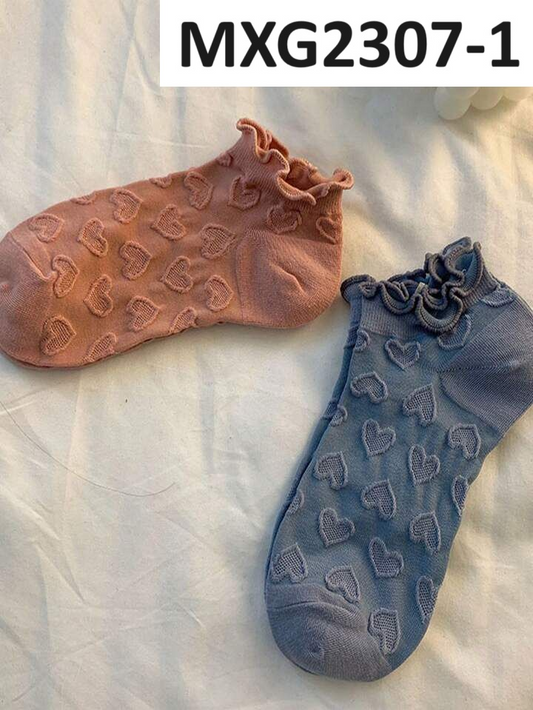 SET 12 PARES DE CALCETAS CORTAS CORAZONES