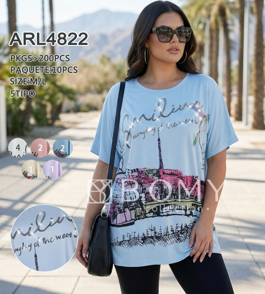 BLUSA AMPLIA CELESTE ARL4822