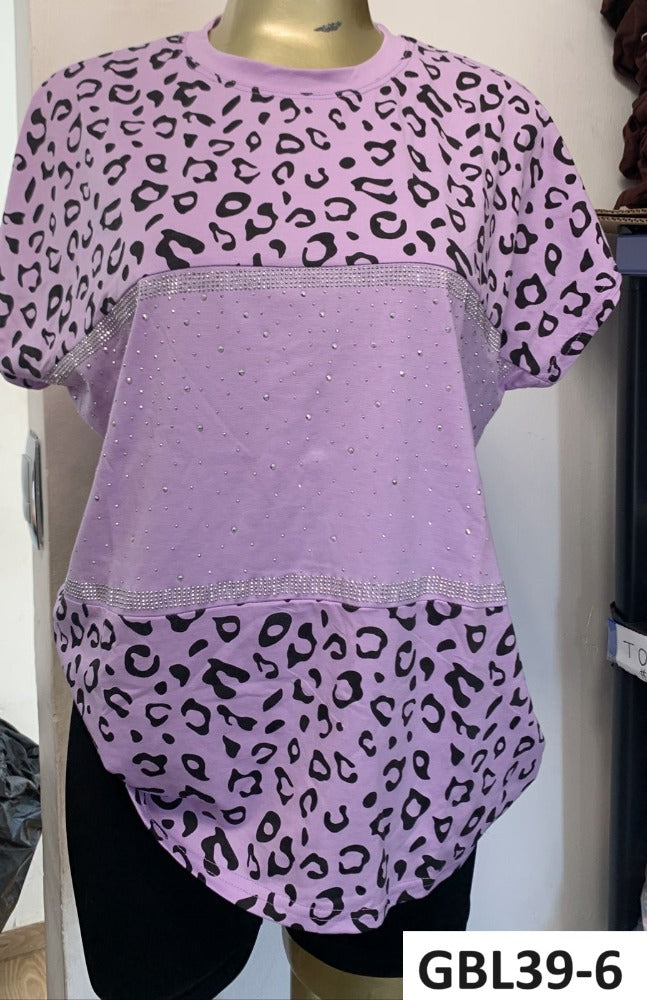 Blusa Leopardo Espacio en Medio Brillos