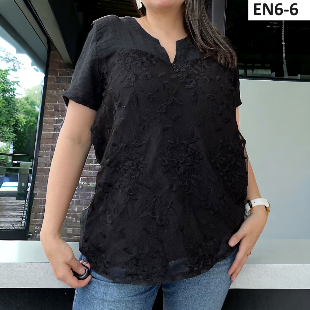 Blusa Temporada transparante Flores EN6