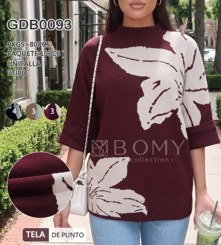 SUETER FLORES ELEGANTE GDB0093