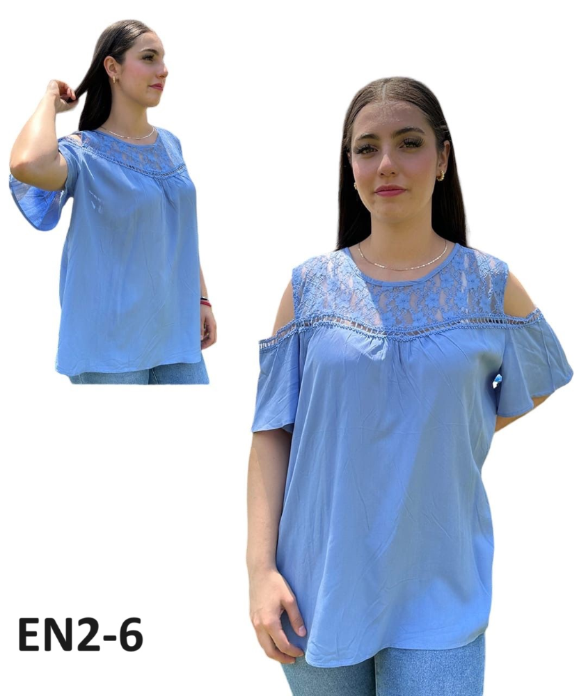 Blusa Temporada Encaje Hombros Abiertos EN2