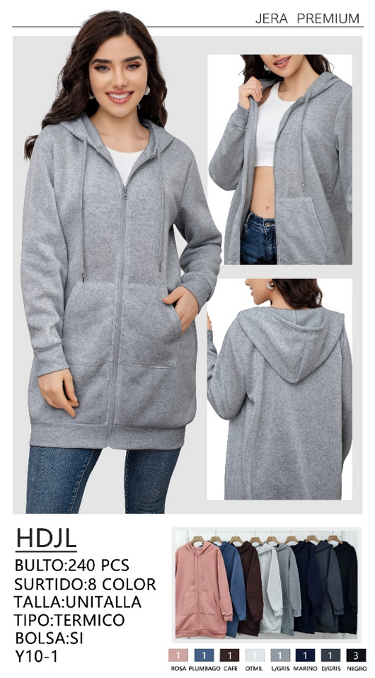 SUDADERA CIERRE LARGA HDJL