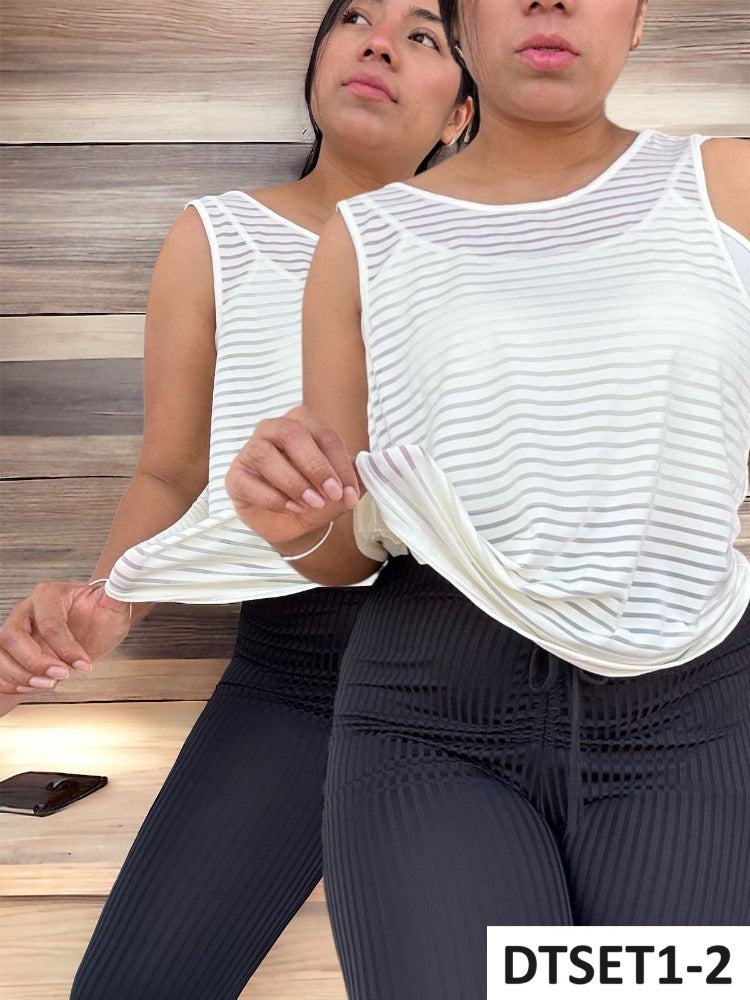 Blusa 129 Rayas Transparentes Top