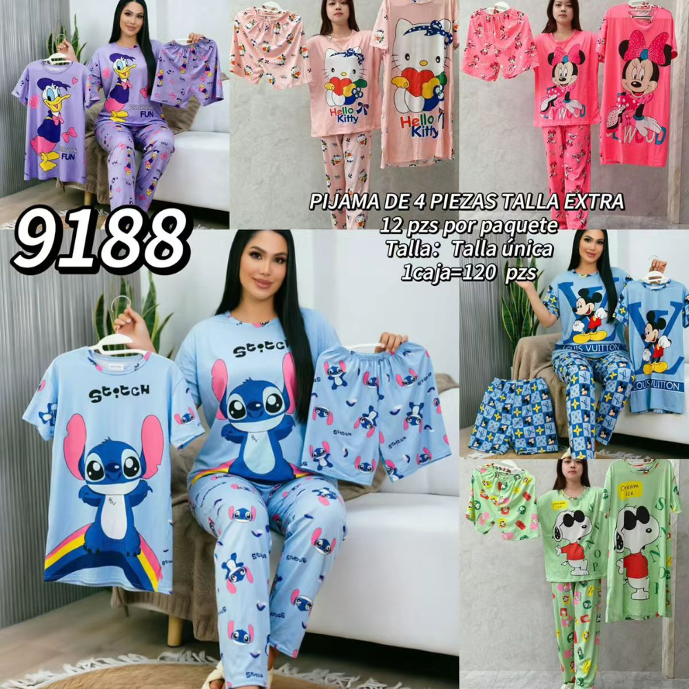 PIJAMA VIRAL 4 PIEZAS 9188