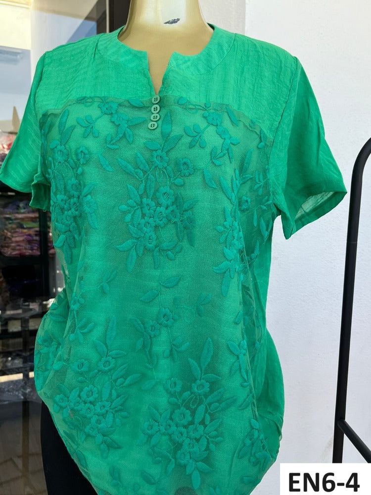 Blusa Temporada transparante Flores EN6