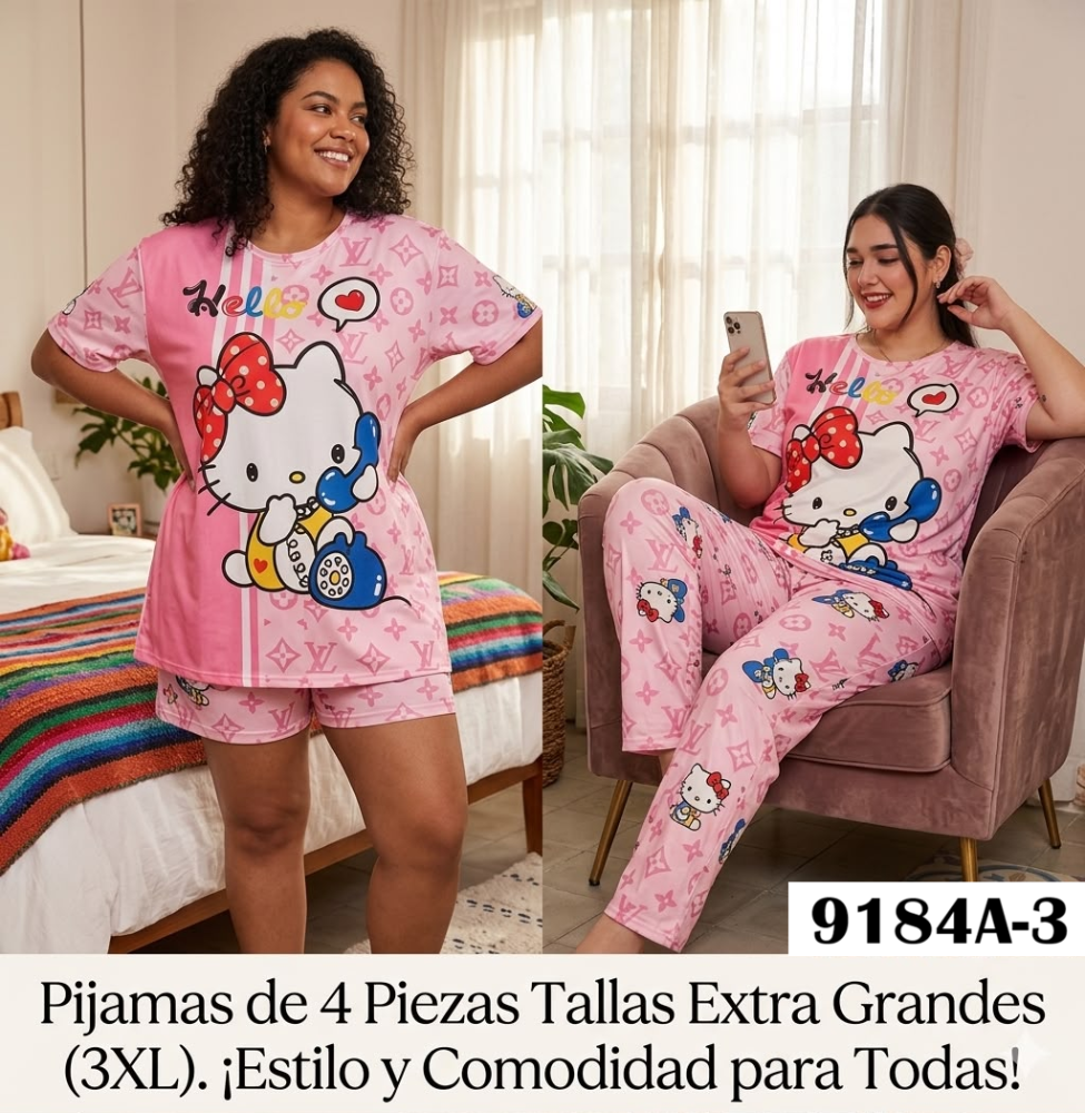 PIJAMA VIRAL 4 PIEZAS 9184A