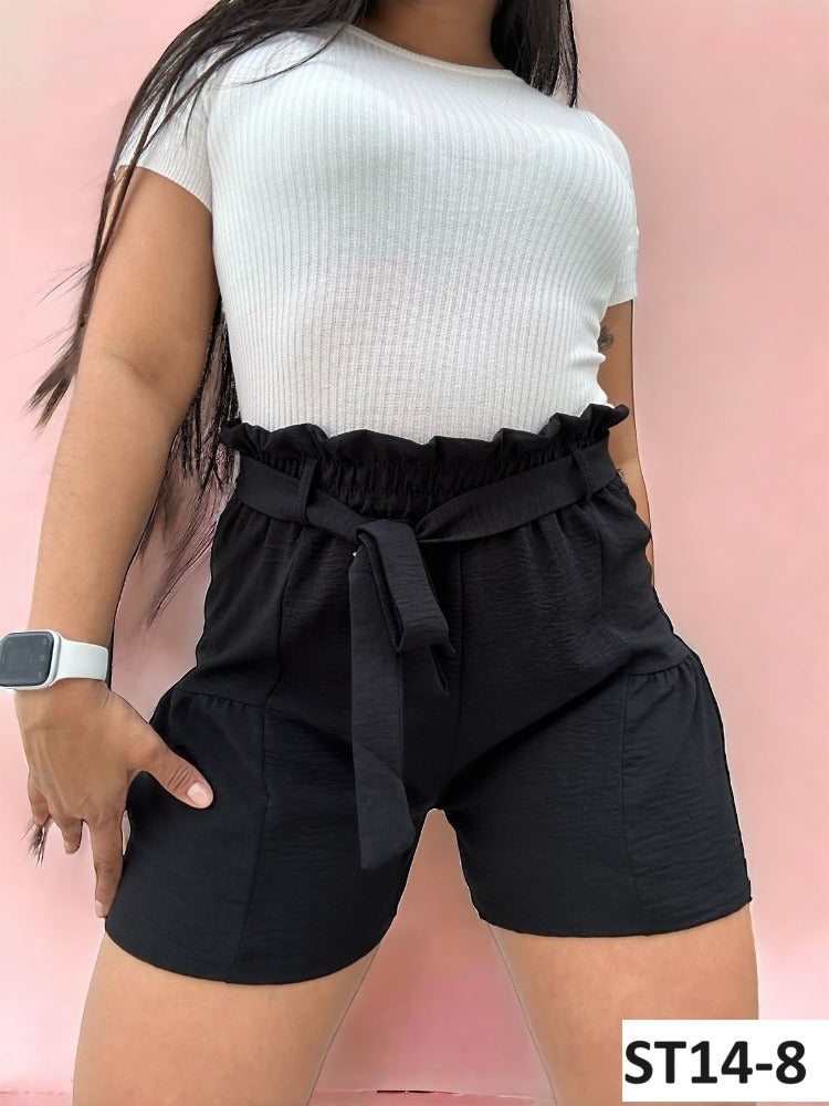 Short Lazo Cintura Curvas Liso
