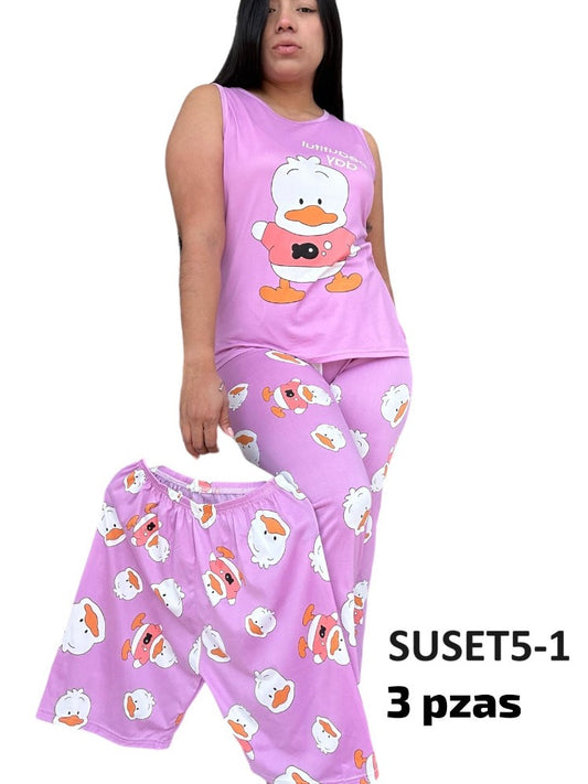 Pijama 3 Piezas Tirantes Gruesos