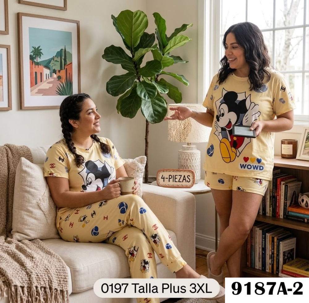 PIJAMA CURVE 4 PIEZAS 9187A