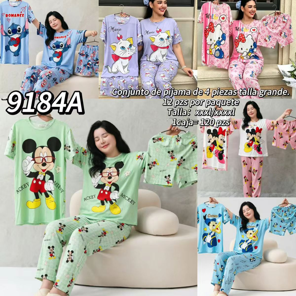 PIJAMA VIRAL 4 PIEZAS 9184A