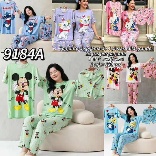 PIJAMA VIRAL 4 PIEZAS 9184A
