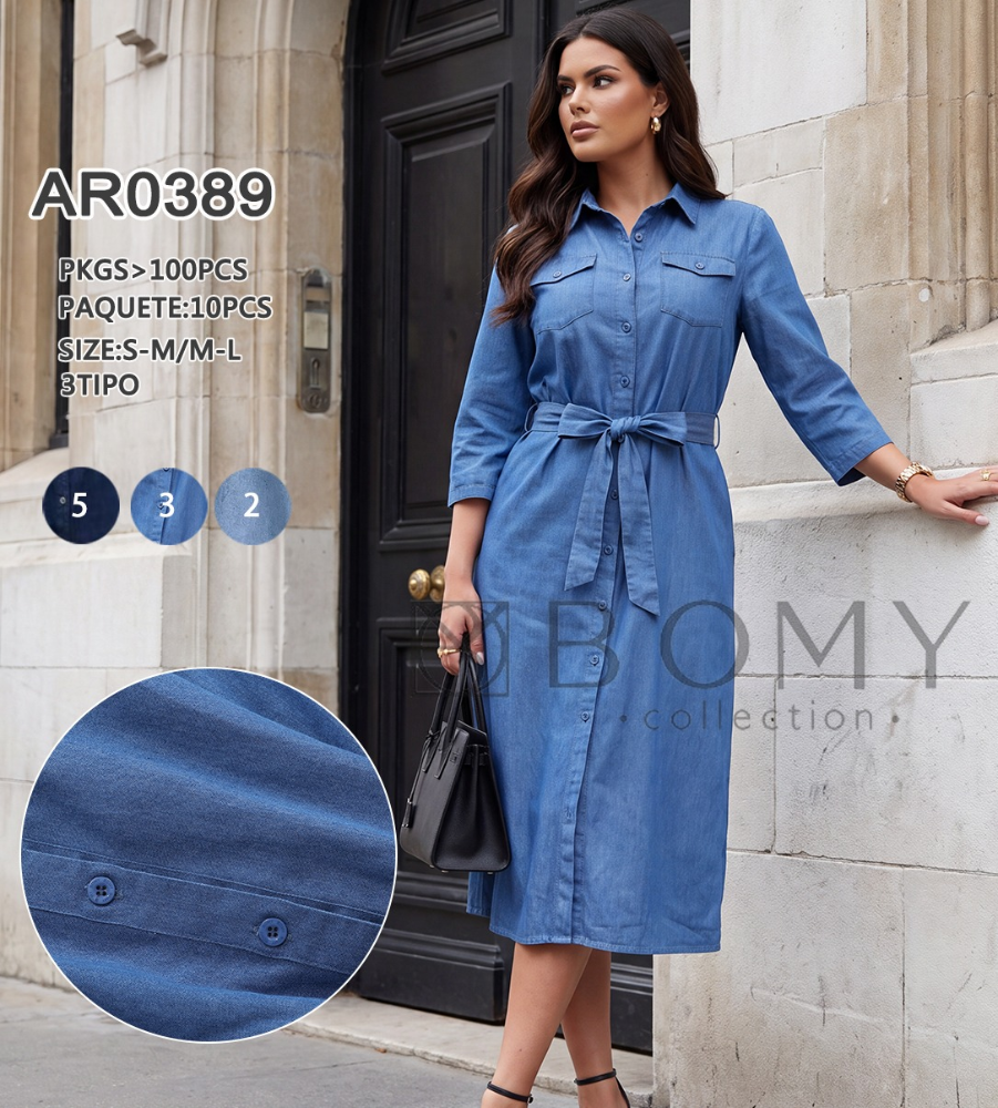 VESTIDO MEZCLILLA CAMISERO AR0389