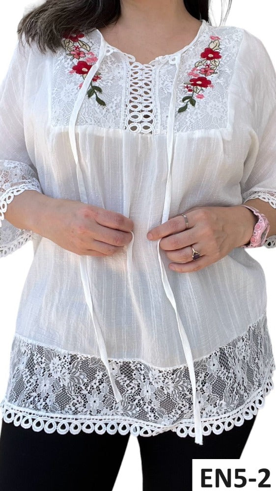 Blusa Temporada Hombros Flores EN5