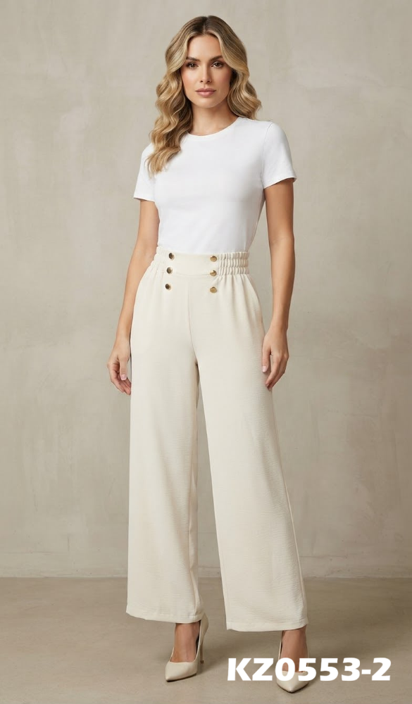 PANTALON BOTONES DORADOS KZ0553