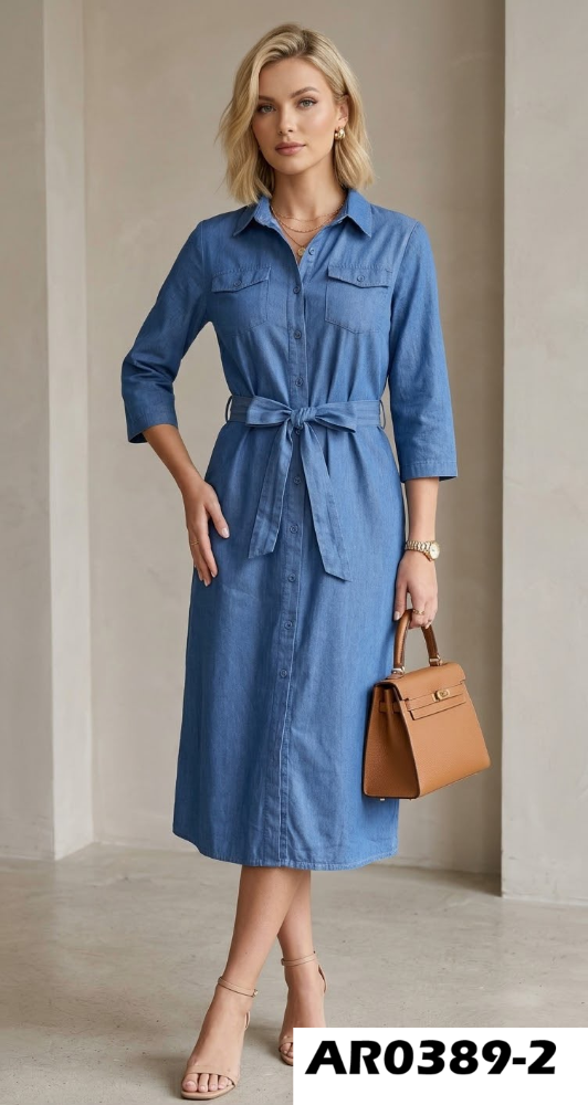 VESTIDO MEZCLILLA CAMISERO AR0389