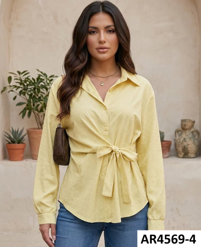 BLUSA UNICOLOR CON BRILLO AR4569
