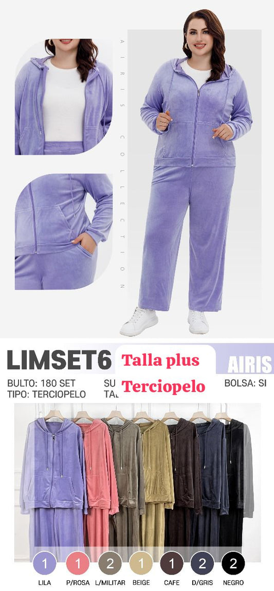 CONJUNTO AMPLIO TERCIOPELO LIMSET6