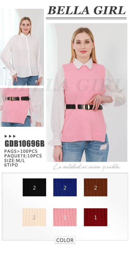 BLUSA CHALECO CINTO GDB10696B