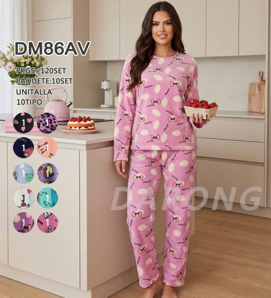 PIJAMA AFELPADA MOÑOS DM86AV